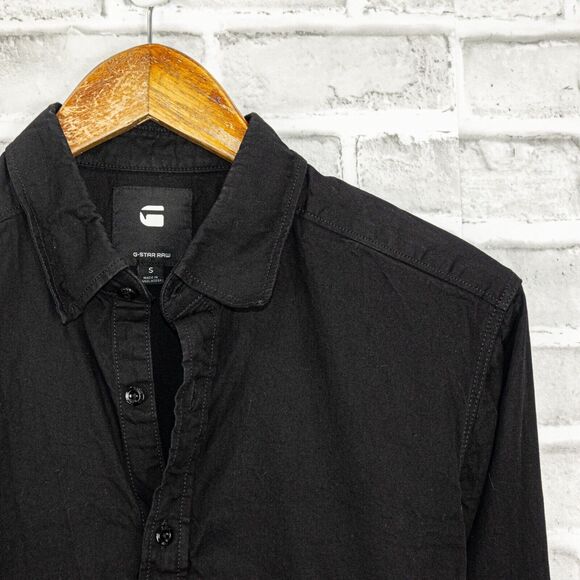 G Star Raw Black Button up Shirt Cotton Long Sleeve Men's Small - Picture 5 of 6